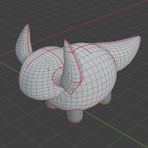 A model with seams added.