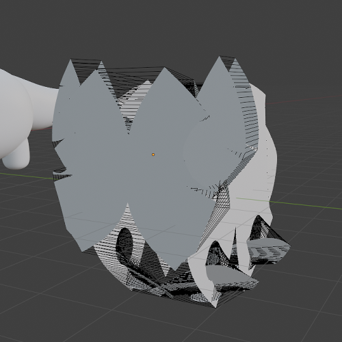 A 3d ball with a smaller 3d ball on top of it.